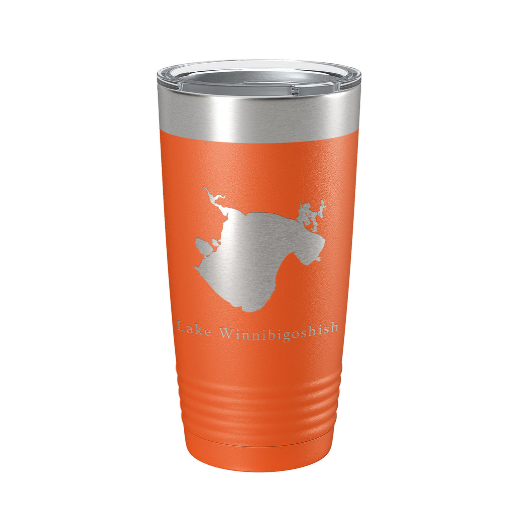 Lake Winnibigoshish Map Tumbler Travel Mug Insulated Laser Engraved Coffee Cup Minnesota 20 oz