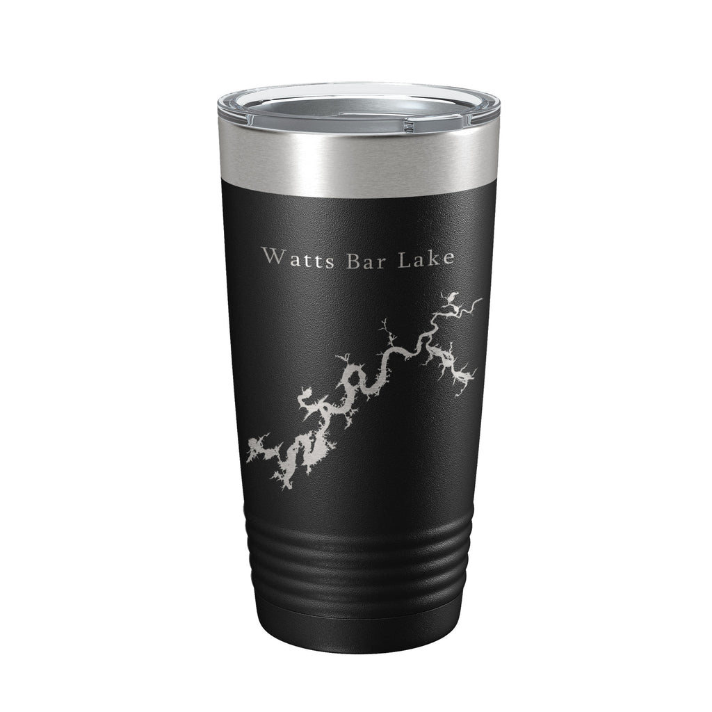 Watts Bar Lake Map Tumbler Travel Mug Insulated Laser Engraved Coffee Cup Tennessee 20 oz
