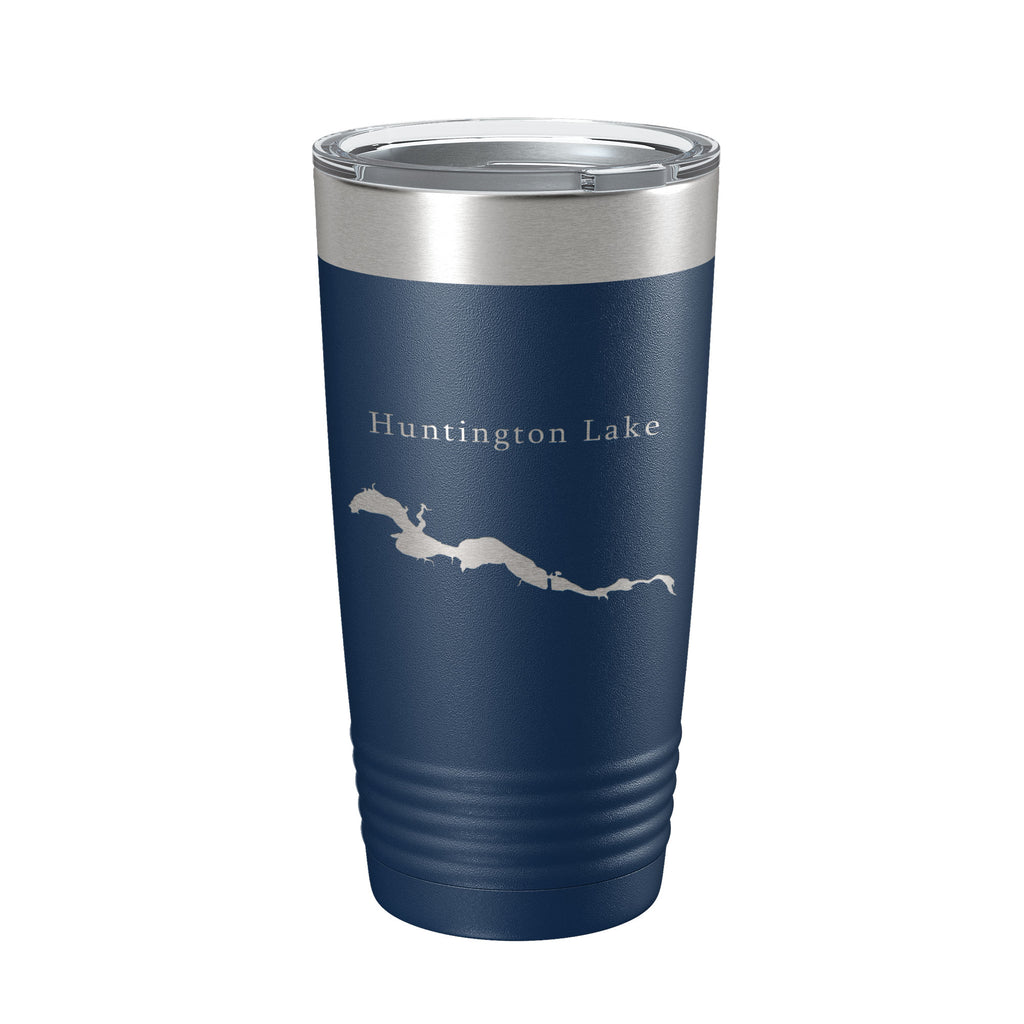 Huntington Lake Map Tumbler Travel Mug Insulated Laser Engraved Coffee Cup Indiana 20 oz