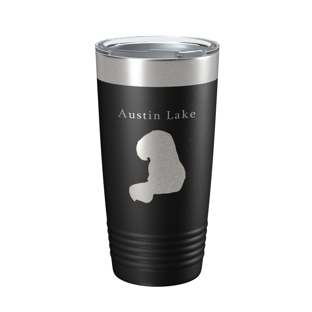 Austin Lake Map Tumbler Travel Mug Insulated Laser Engraved Coffee Cup Michigan 20 oz