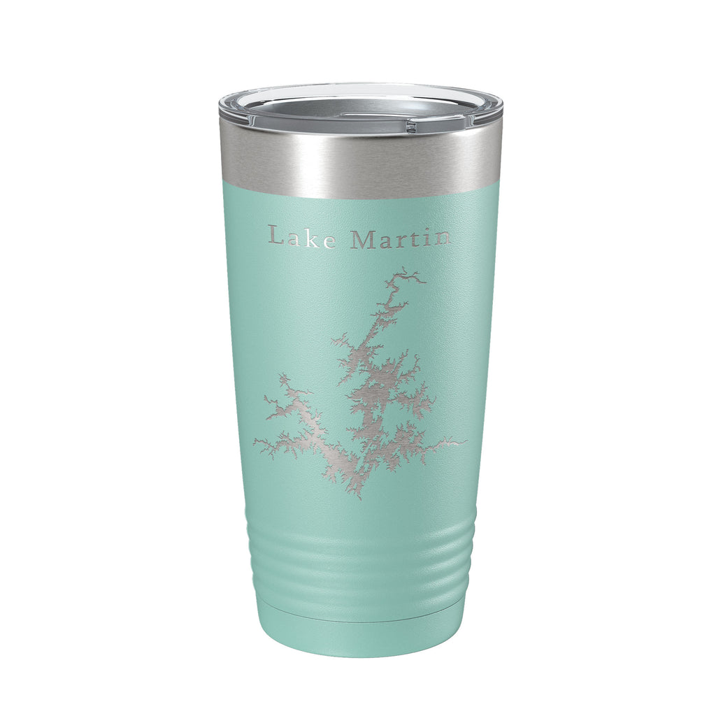 Lake Martin Map Tumbler Travel Mug Insulated Laser Engraved Coffee Cup Alabama 20 oz