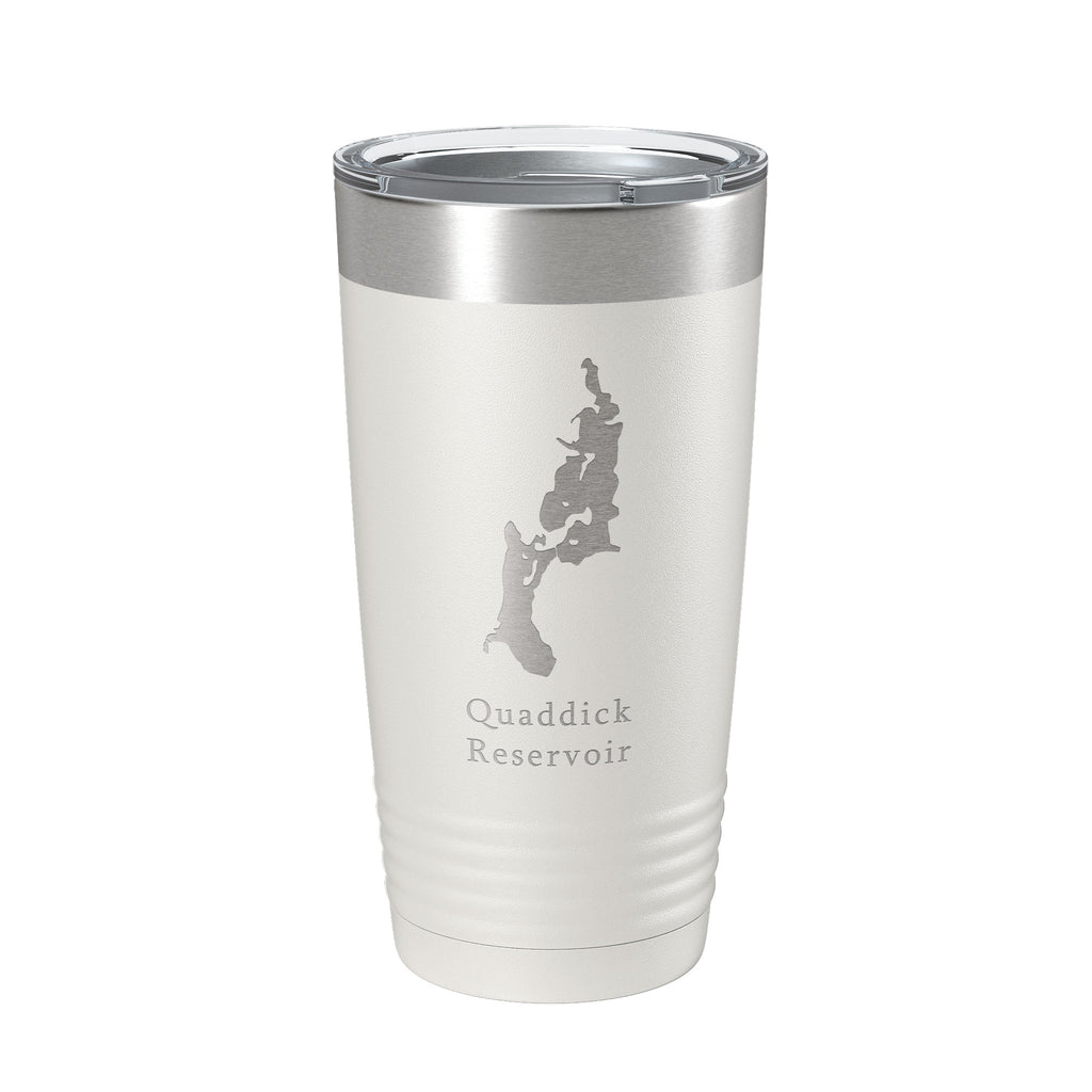 Quaddick Reservoir Lake Map Tumbler Travel Mug Insulated Laser Engraved Coffee Cup Connecticut 20 oz