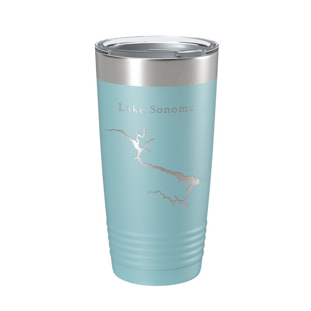 Lake Sonoma Map Tumbler Travel Mug Insulated Laser Engraved Coffee Cup California 20 oz
