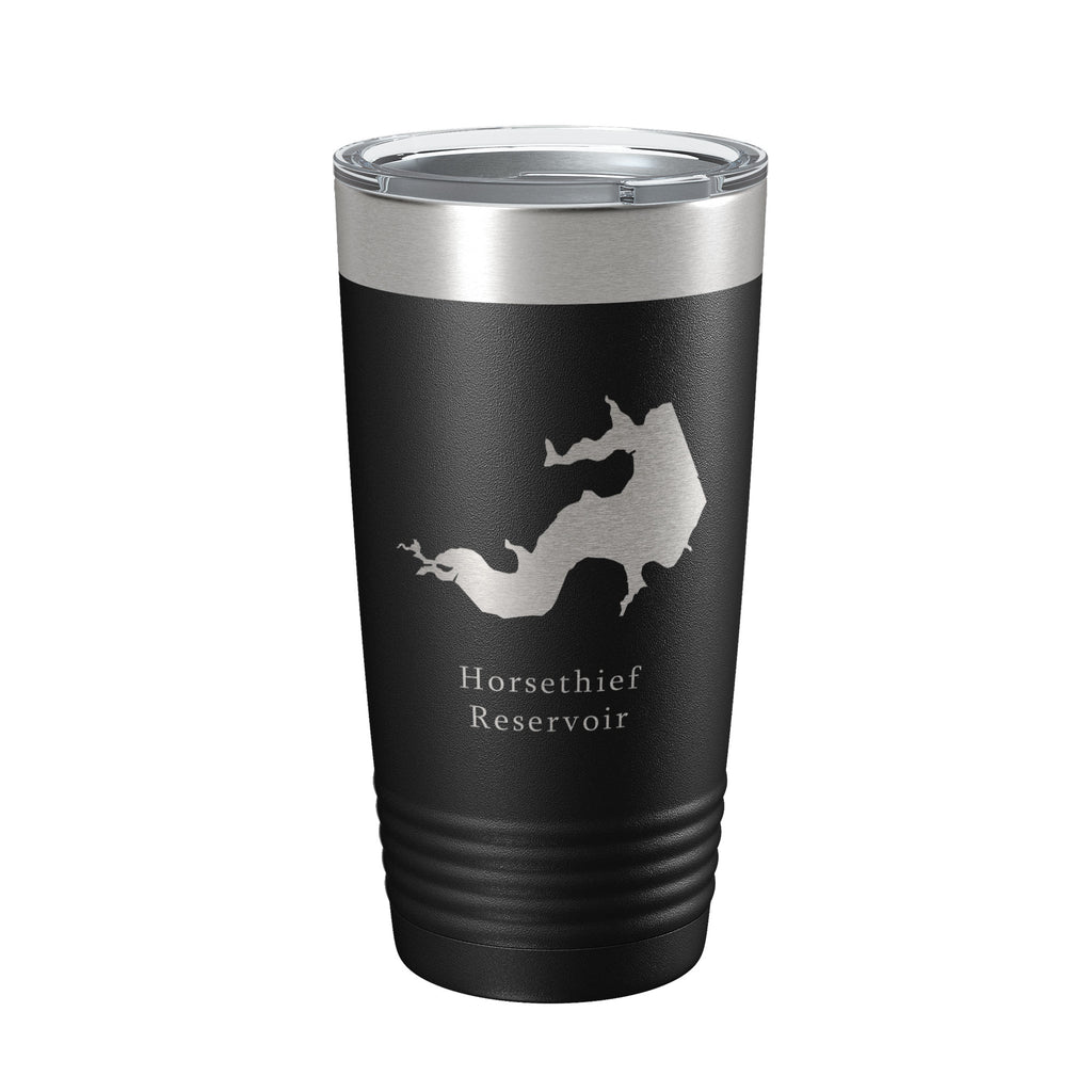 Horsethief Reservoir Tumbler Lake Map Travel Mug Insulated Laser Engraved Coffee Cup Kansas 20 oz