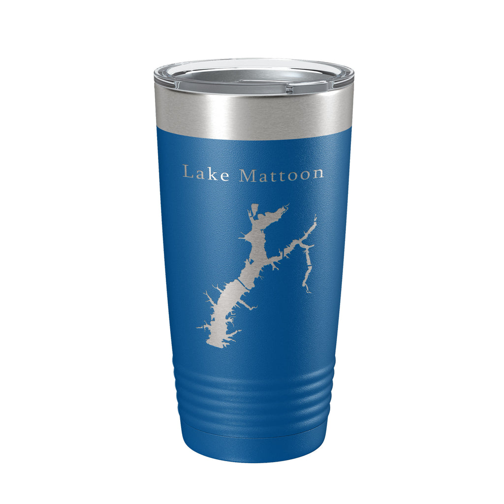 Lake Mattoon Map Tumbler Travel Mug Insulated Laser Engraved Coffee Cup Illinois 20 oz
