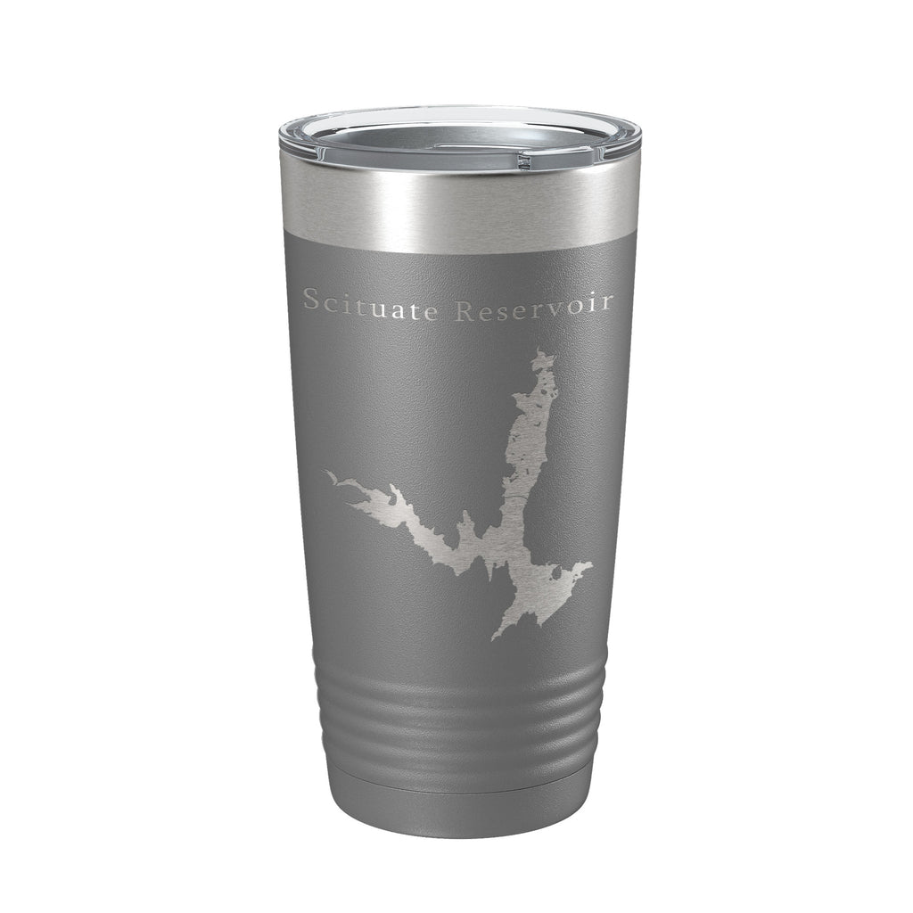 Scituate Reservoir Tumbler Lake Map Travel Mug Insulated Laser Engraved Coffee Cup Providence Rhode Island 20 oz