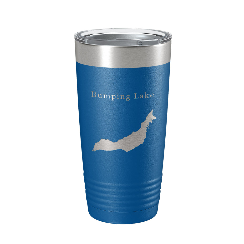 Bumping Lake Map Tumbler Travel Mug Insulated Laser Engraved Coffee Cup Washington 20 oz