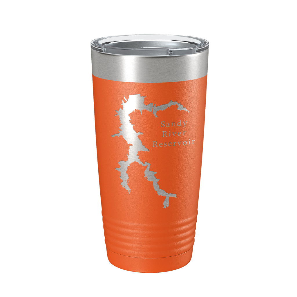 Sandy River Reservoir Tumbler Lake Map Travel Mug Insulated Laser Engraved Coffee Cup Virginia 20 oz