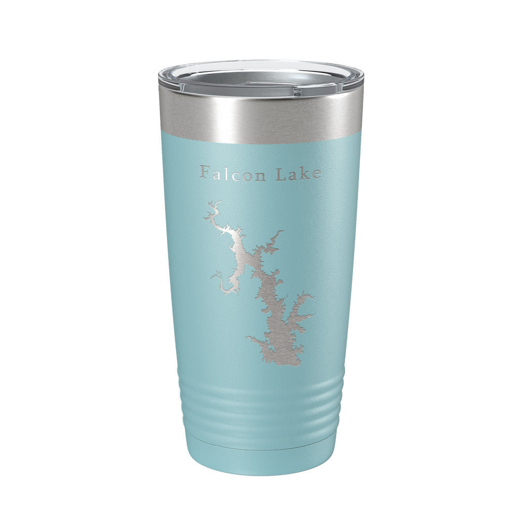 Falcon Lake International Reservoir Lago Map Tumbler Travel Mug Insulated Laser Engraved Coffee Cup Texas 20 oz