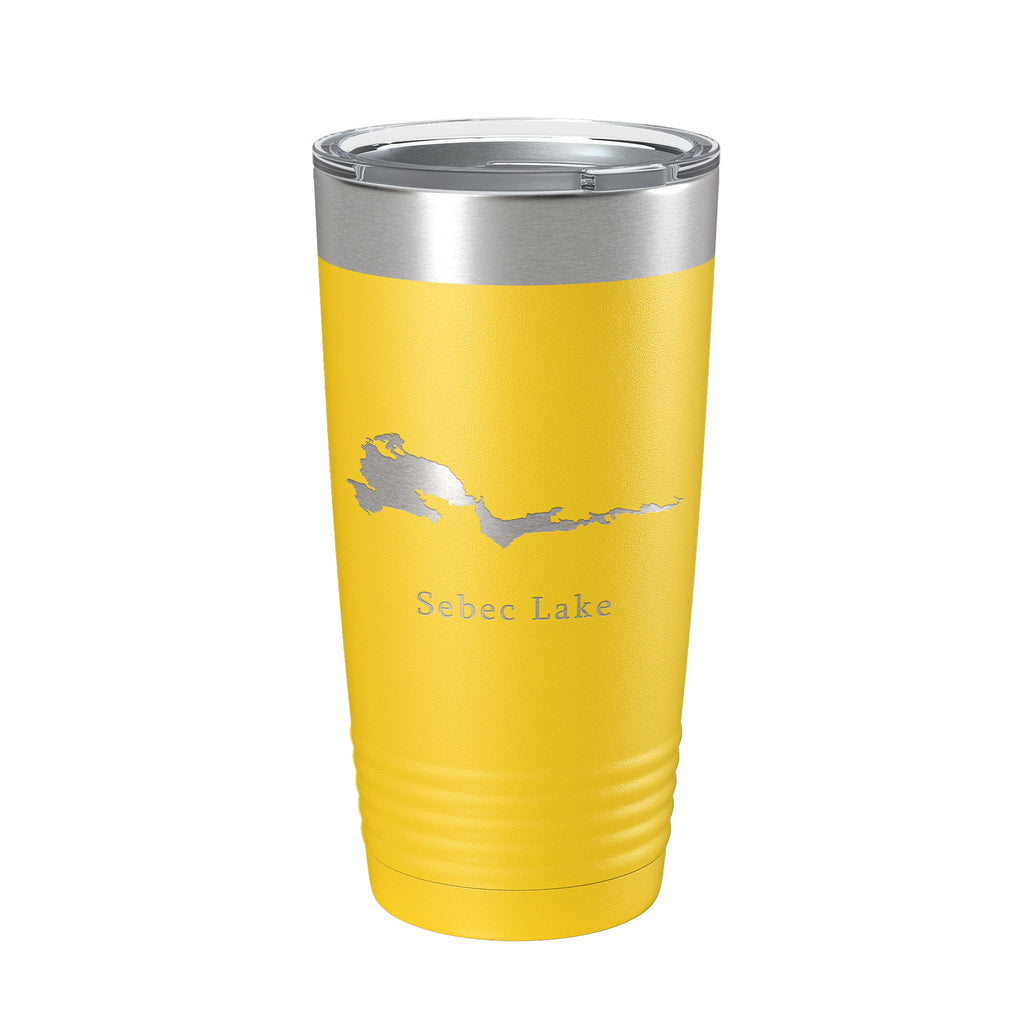 Sebec Lake Map Tumbler Travel Mug Insulated Laser Engraved Coffee Cup Maine 20 oz