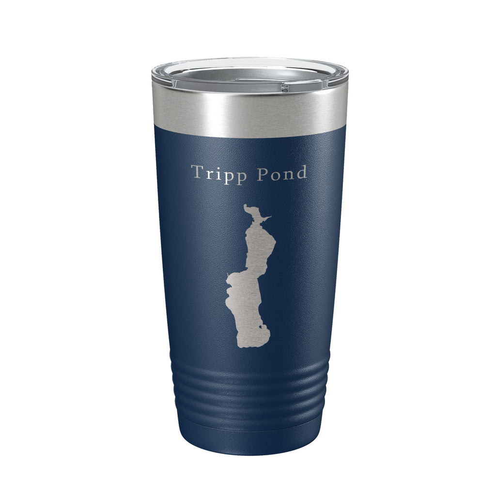Tripp Pond Tumbler Lake Map Travel Mug Insulated Laser Engraved Coffee Cup Maine 20 oz