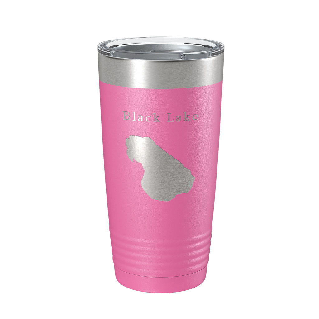 Black Lake Map Tumbler Travel Mug Insulated Laser Engraved Coffee Cup Michigan 20 oz