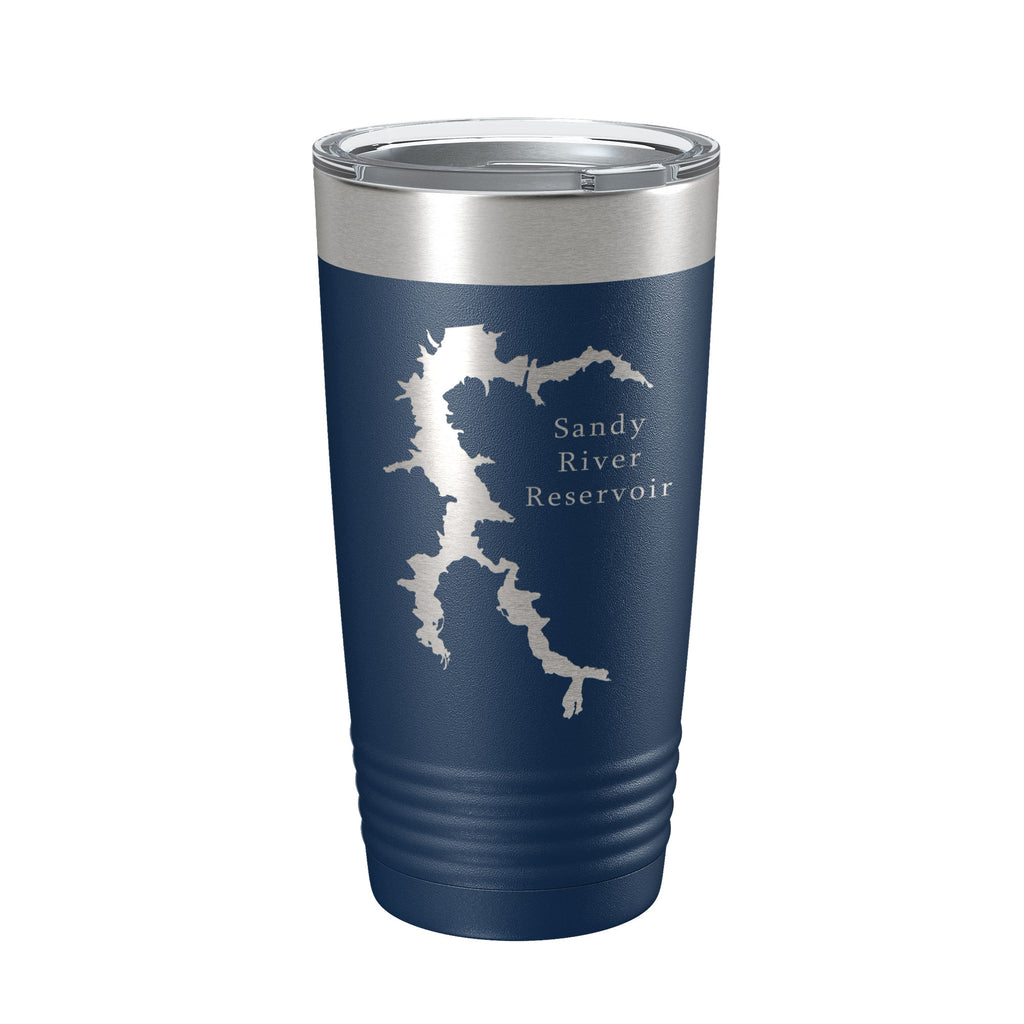 Sandy River Reservoir Tumbler Lake Map Travel Mug Insulated Laser Engraved Coffee Cup Virginia 20 oz