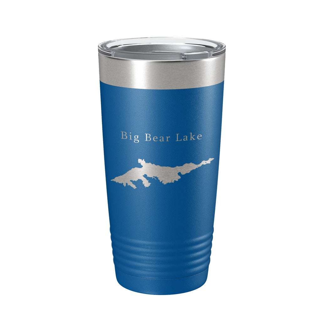 Big Bear Lake Map Tumbler Travel Mug Insulated Laser Engraved Coffee Cup California 20 oz