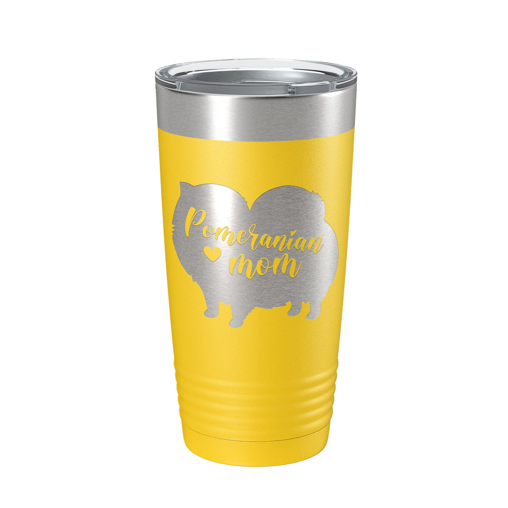 Pomeranian Mom Tumbler Dog Travel Mug Gift Insulated Laser Engraved Coffee Cup 20 oz