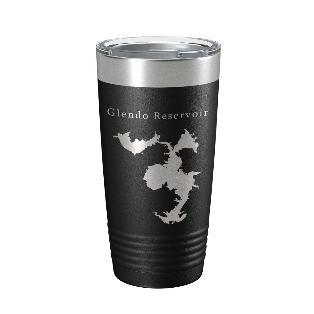 Glendo Reservoir Tumbler Lake Map Travel Mug Insulated Laser Engraved Coffee Cup Wyoming 20 oz