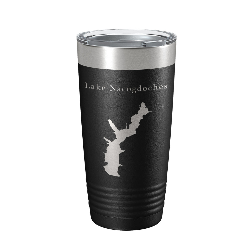 Lake Nacogdoches Map Tumbler Travel Mug Insulated Laser Engraved Coffee Cup Texas 20 oz