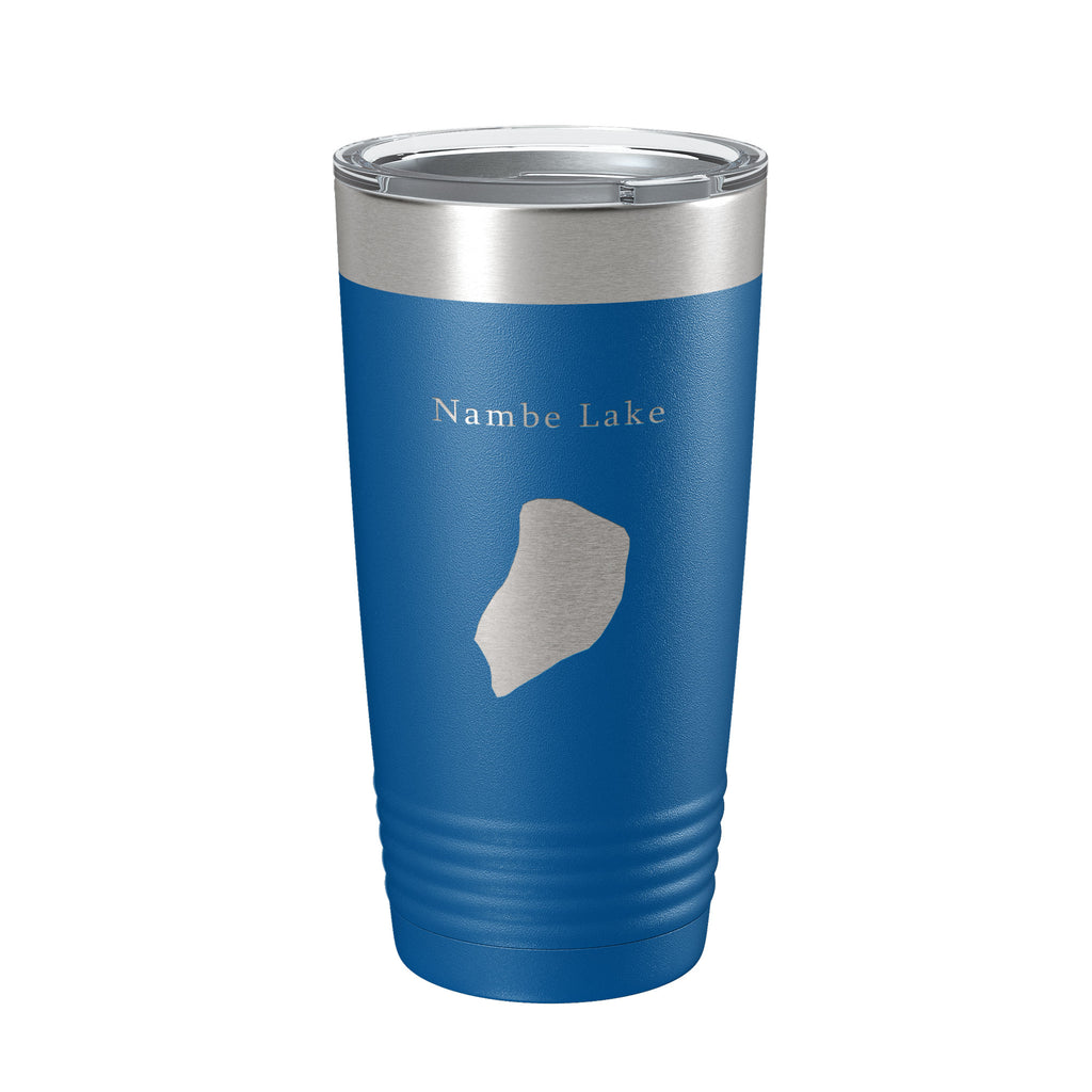 Nambe Lake Map Tumbler Travel Mug Insulated Laser Engraved Coffee Cup New Mexico 20 oz