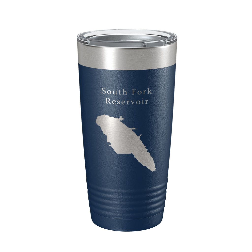 South Fork Reservoir Tumbler Lake Map Travel Mug Insulated Laser Engraved Coffee Cup Nevada 20 oz