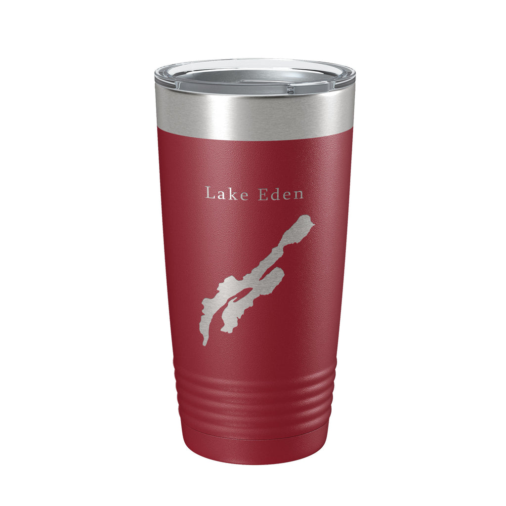 Lake Eden Map Tumbler Travel Mug Insulated Laser Engraved Coffee Cup Vermont 20 oz