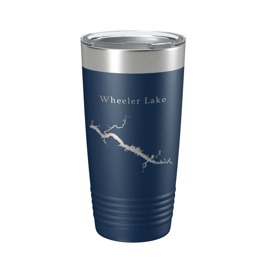 Wheeler Lake Map Tumbler Travel Mug Insulated Laser Engraved Coffee Cup Alabama 20 oz