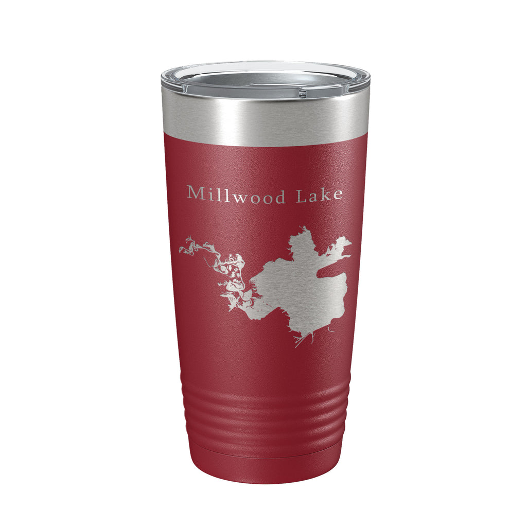 Millwood Lake Map Tumbler Travel Mug Insulated Laser Engraved Coffee Cup Arkansas 20 oz