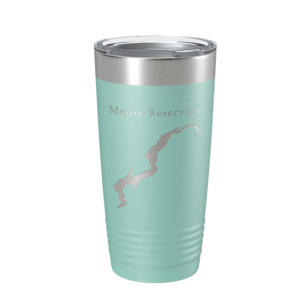 Moore Reservoir Tumbler Lake Map Travel Mug Insulated Laser Engraved Coffee Cup New Hampshire Vermont 20 oz