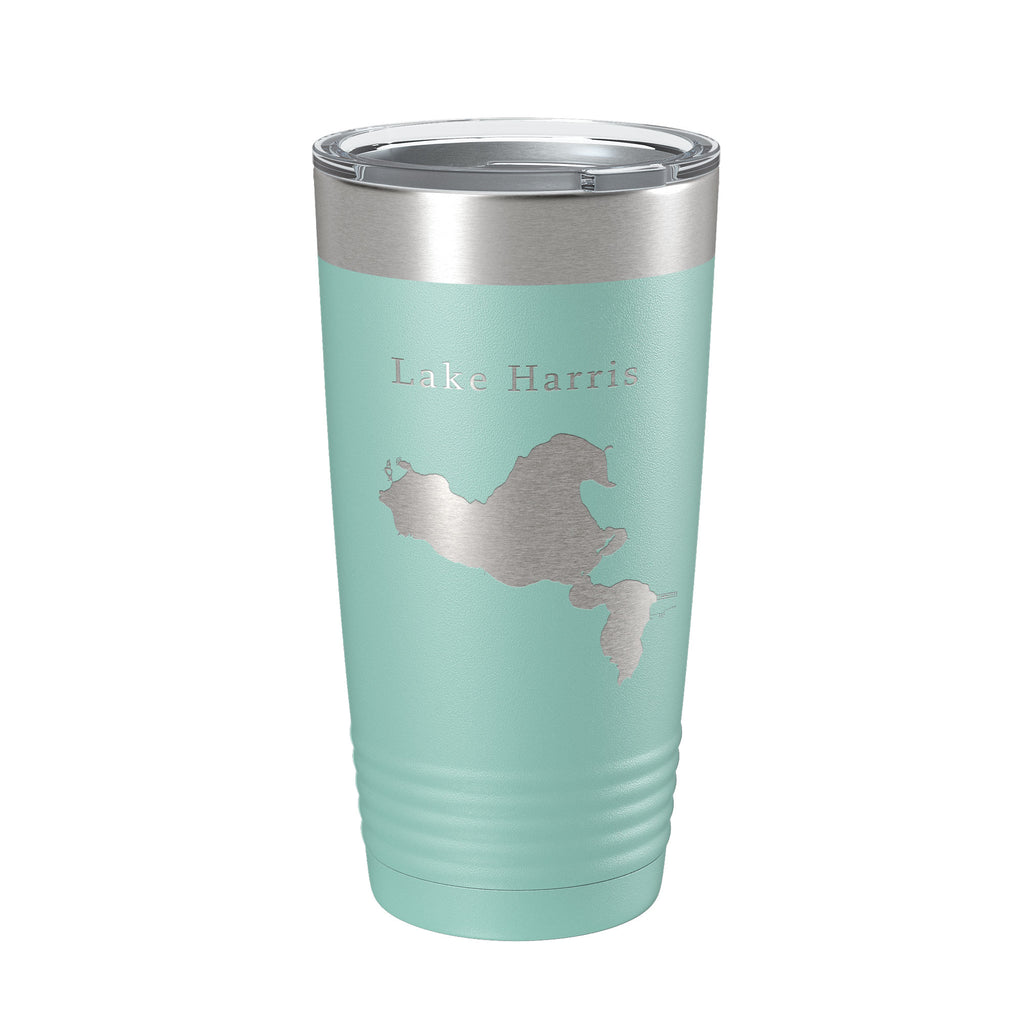 Lake Harris Map Tumbler Travel Mug Insulated Laser Engraved Coffee Cup Florida 20 oz