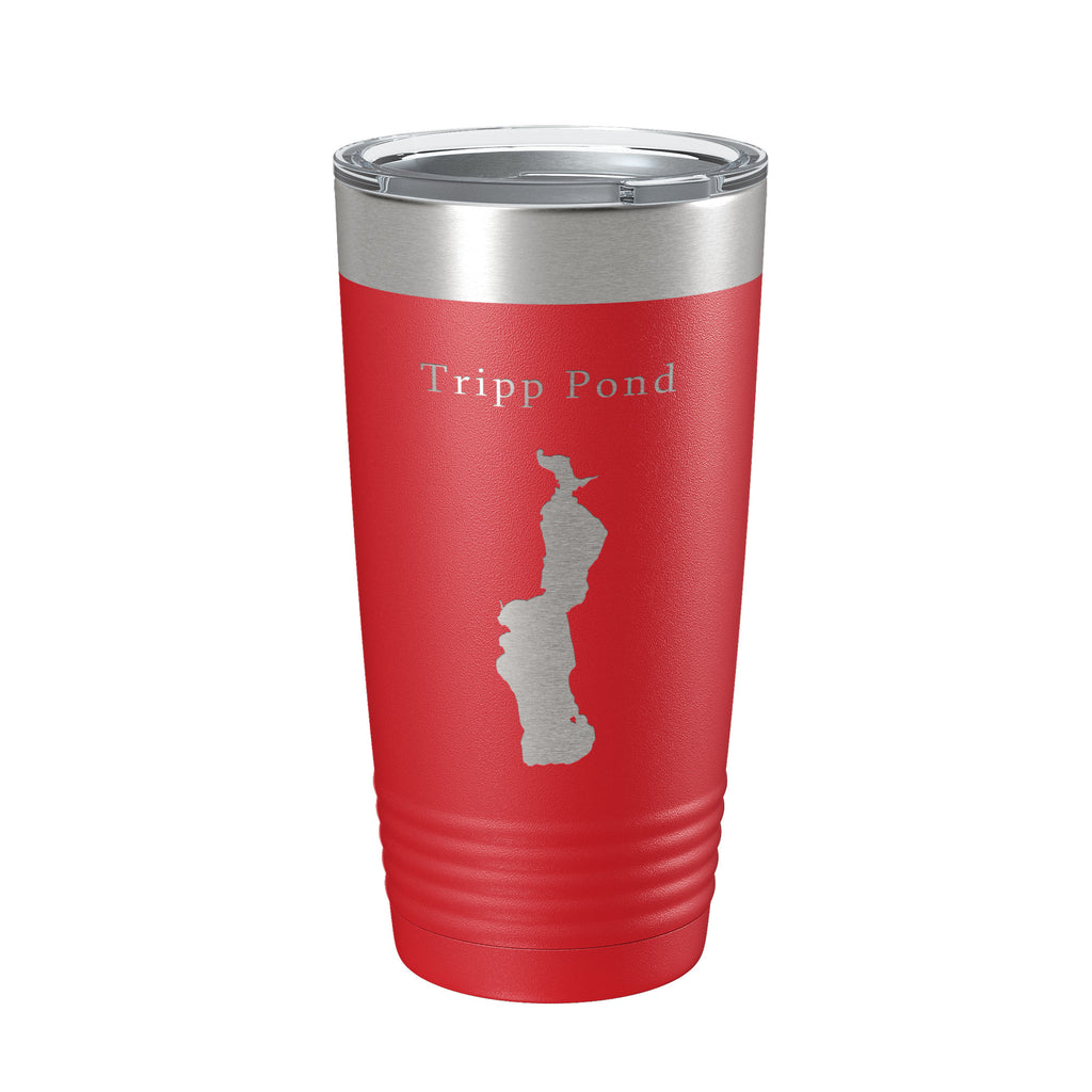 Tripp Pond Tumbler Lake Map Travel Mug Insulated Laser Engraved Coffee Cup Maine 20 oz