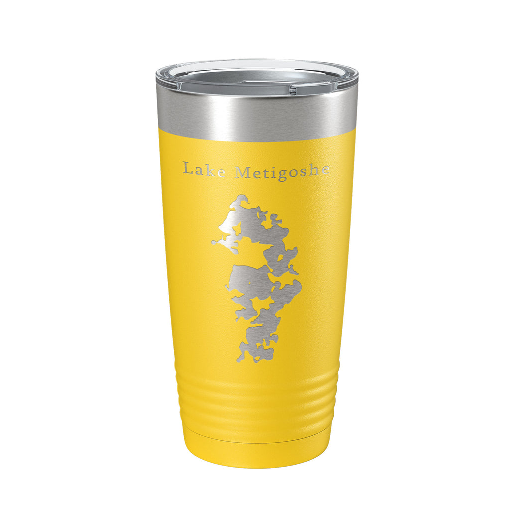 Lake Metigoshe Map Tumbler Travel Mug Insulated Laser Engraved Coffee Cup North Dakota 20 oz