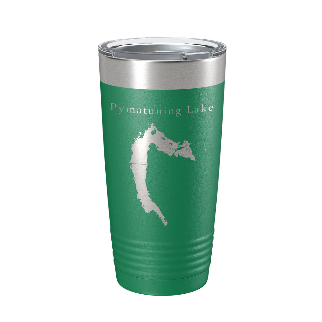 Pymatuning Lake Map Tumbler Travel Mug Insulated Laser Engraved Coffee Cup Ohio Pennsylvania 20 oz
