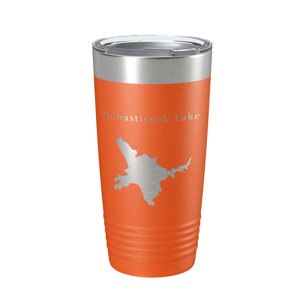 Sebasticook Lake Map Tumbler Travel Mug Insulated Laser Engraved Coffee Cup Maine 20 oz
