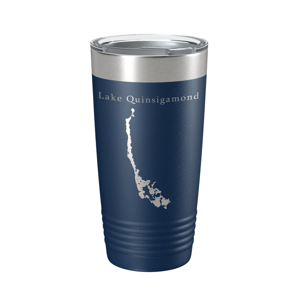 Lake Quinsigamond Map Tumbler Travel Mug Insulated Laser Engraved Coffee Cup Massachusetts 20 oz