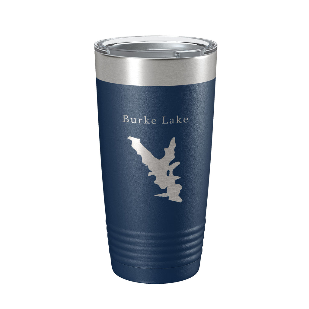 Burke Lake Map Tumbler Travel Mug Insulated Laser Engraved Coffee Cup Virginia 20 oz