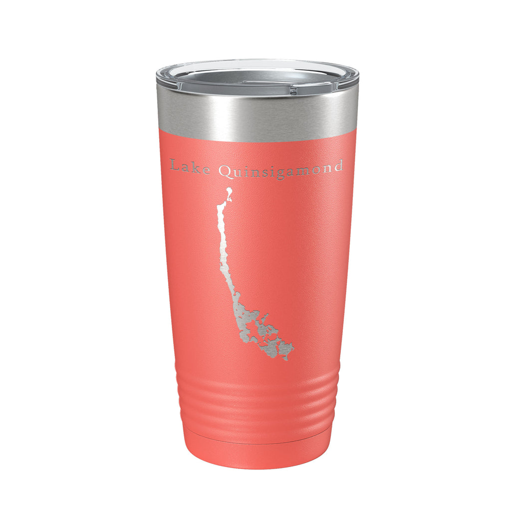 Lake Quinsigamond Map Tumbler Travel Mug Insulated Laser Engraved Coffee Cup Massachusetts 20 oz