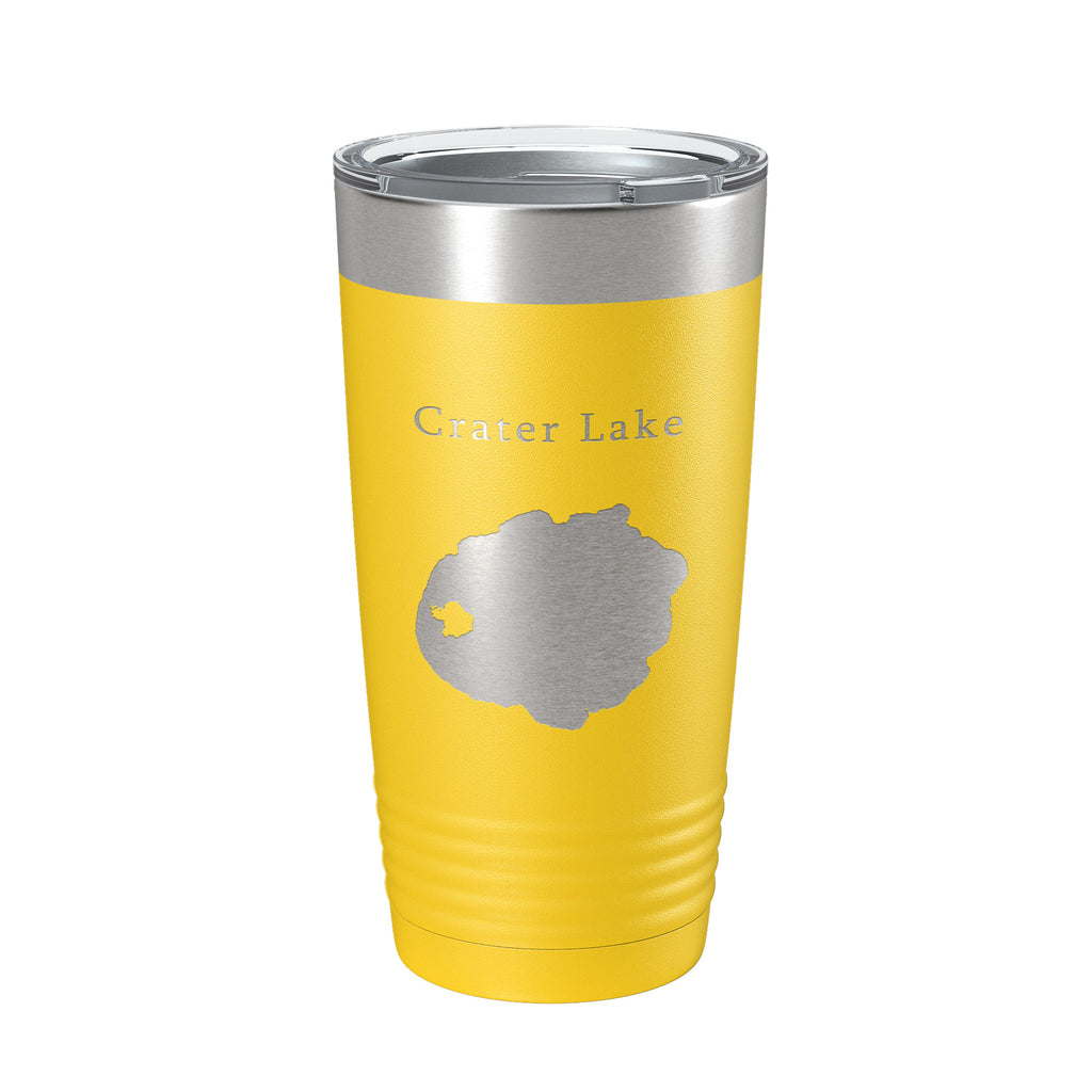 Crater Lake Map Tumbler Travel Mug Insulated Laser Engraved Coffee Cup Oregon 20 oz