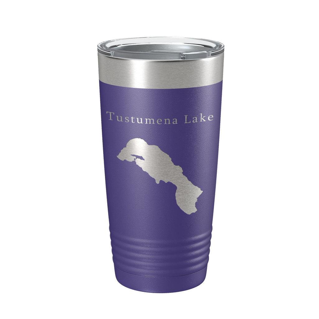 Tustumena Lake Map Tumbler Travel Mug Insulated Laser Engraved Coffee Cup Alaska 20 oz