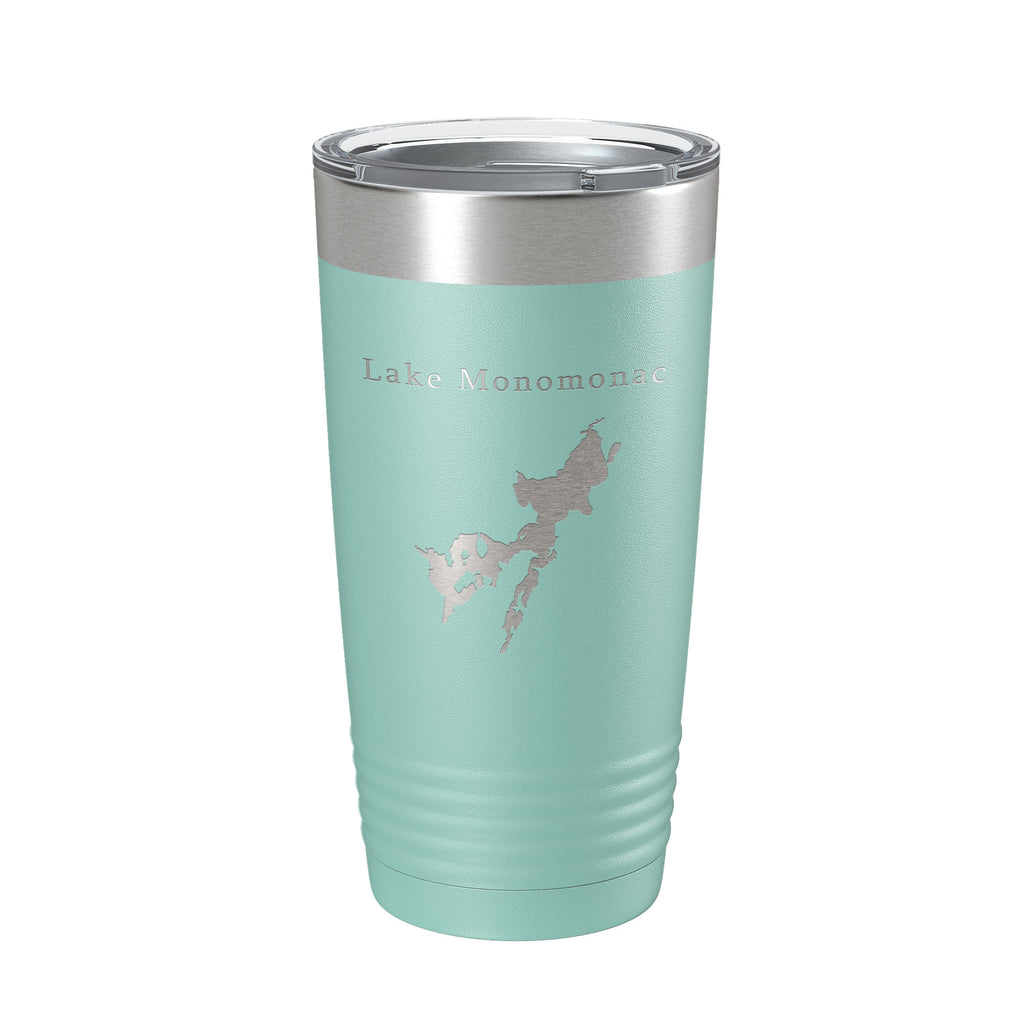 Lake Monomonac Map Tumbler Travel Mug Insulated Laser Engraved Coffee Cup Massachusetts New Hampshire 20 oz