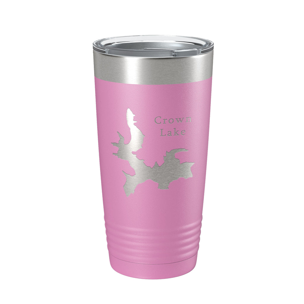 Crown Lake Map Tumbler Travel Mug Insulated Laser Engraved Coffee Cup Arkansas 20 oz