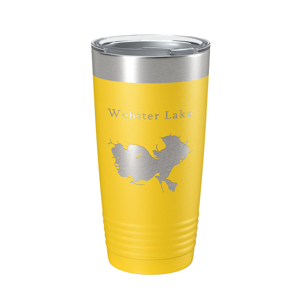 Webster Lake Map Tumbler Travel Mug Insulated Laser Engraved Coffee Cup Indiana 20 oz