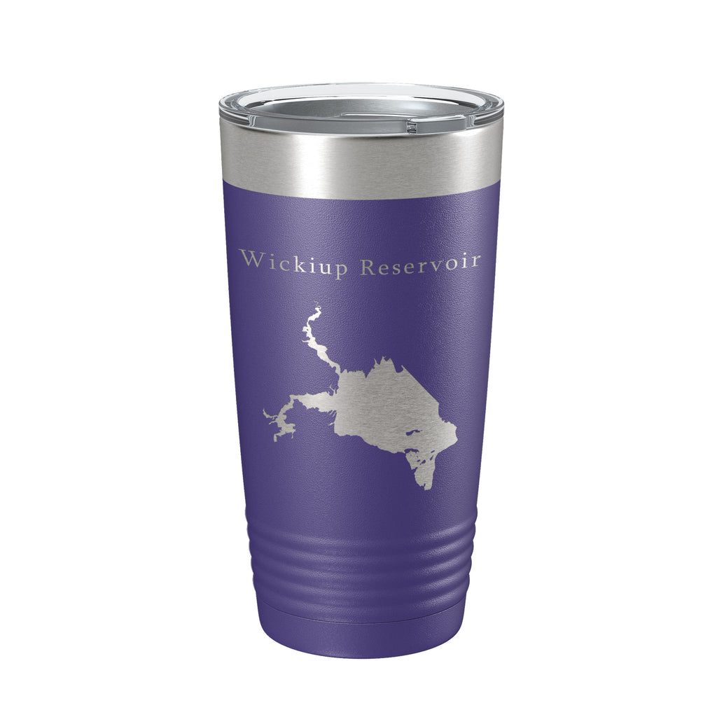 Wickiup Reservoir Tumbler Lake Map Travel Mug Insulated Laser Engraved Coffee Cup Oregon 20 oz