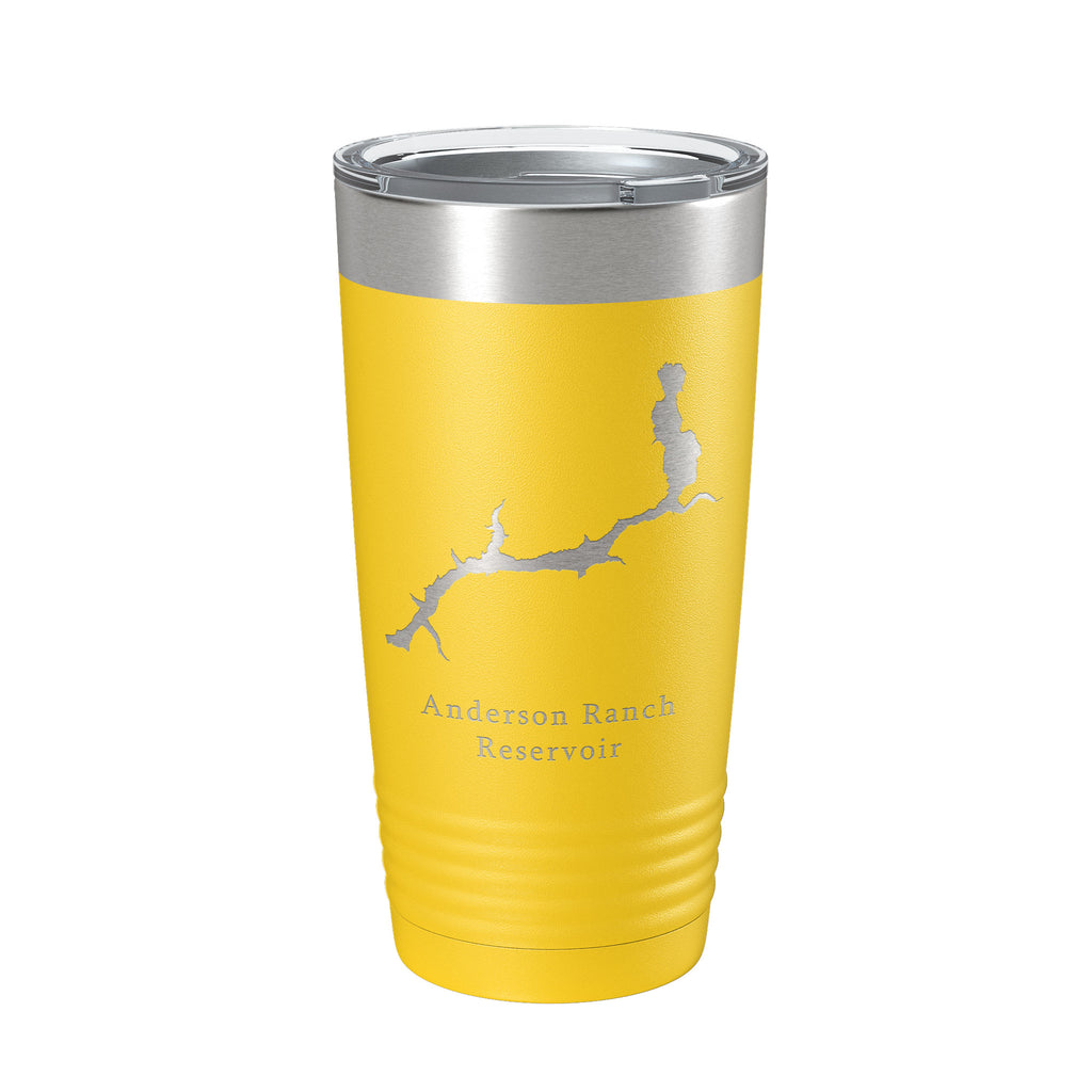 Anderson Ranch Reservoir Tumbler Lake Map Travel Mug Insulated Laser Engraved Coffee Cup South Fork Boise River Idaho 20 oz