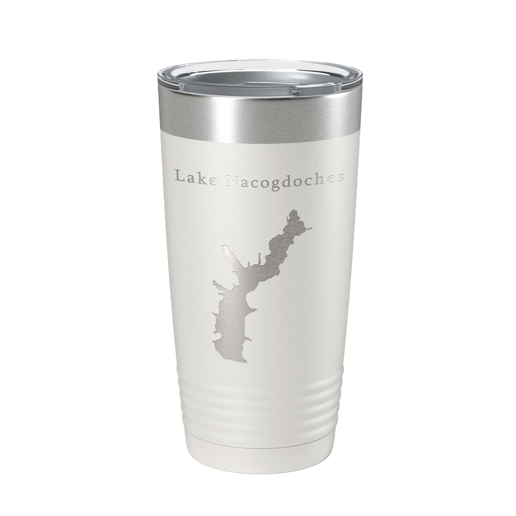 Lake Nacogdoches Map Tumbler Travel Mug Insulated Laser Engraved Coffee Cup Texas 20 oz