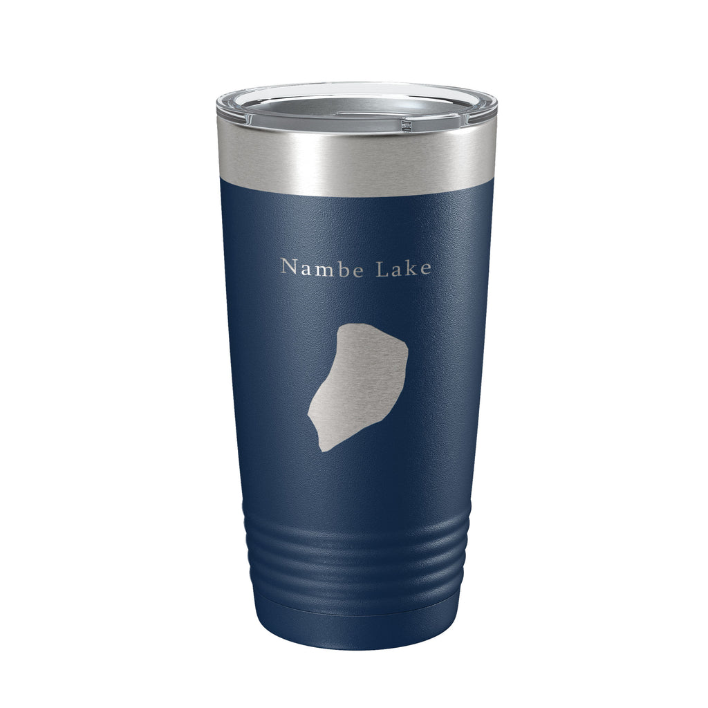 Nambe Lake Map Tumbler Travel Mug Insulated Laser Engraved Coffee Cup New Mexico 20 oz