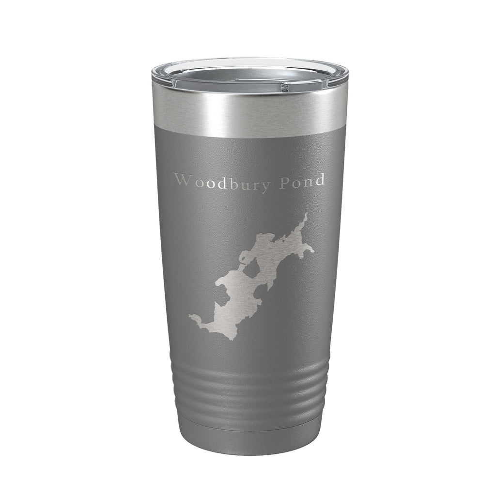 Woodbury Pond Tumbler Lake Map Travel Mug Insulated Laser Engraved Coffee Cup Maine 20 oz