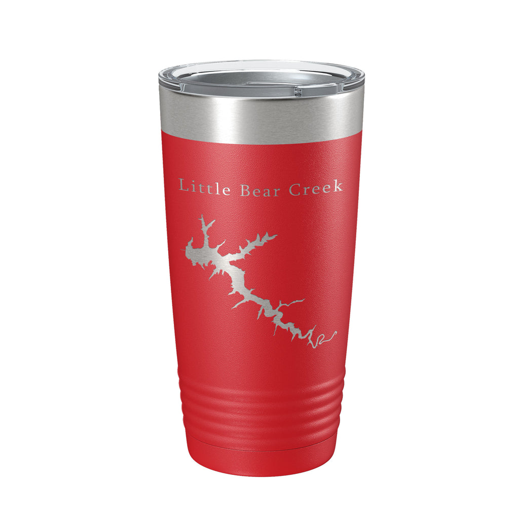 Little Bear Creek Tumbler Lake Map Travel Mug Insulated Laser Engraved Coffee Cup Alabama 20 oz