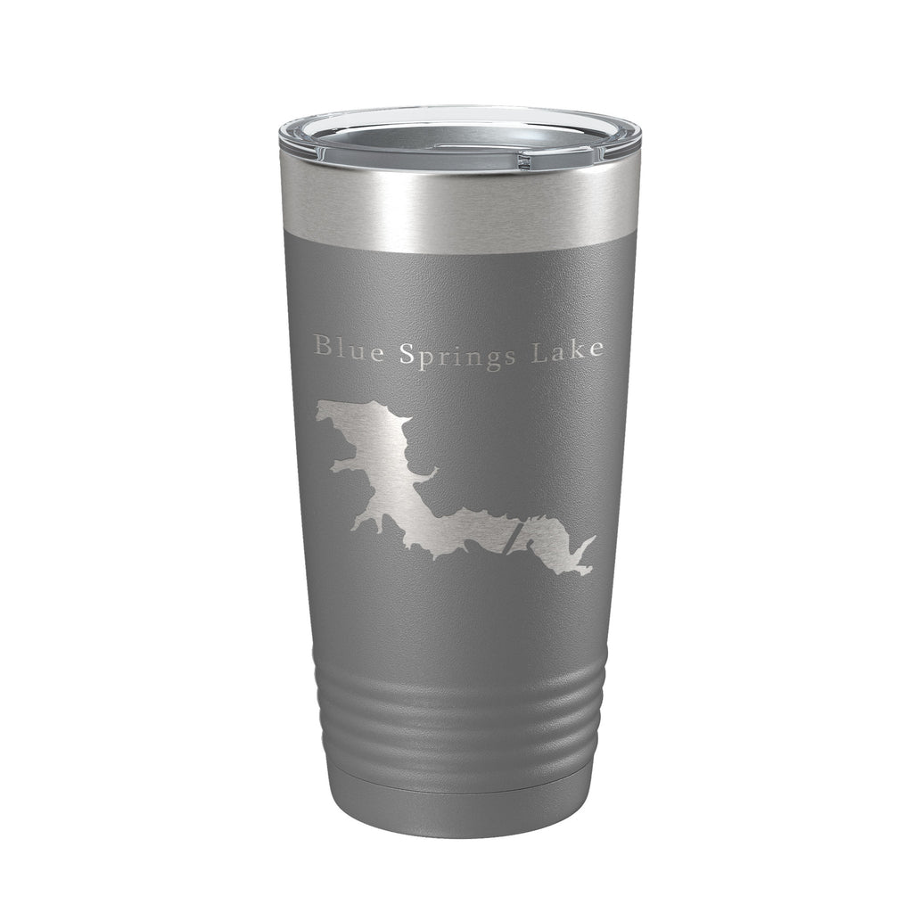 Blue Springs Lake Map Tumbler Travel Mug Insulated Laser Engraved Coffee Cup Missouri 20 oz