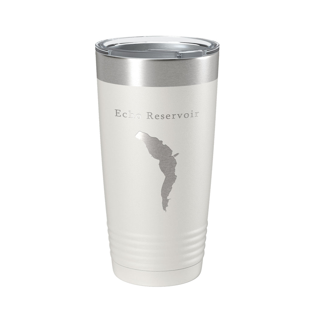 Echo Reservoir Tumbler Lake Map Travel Mug Insulated Laser Engraved Coffee Cup Utah 20 oz