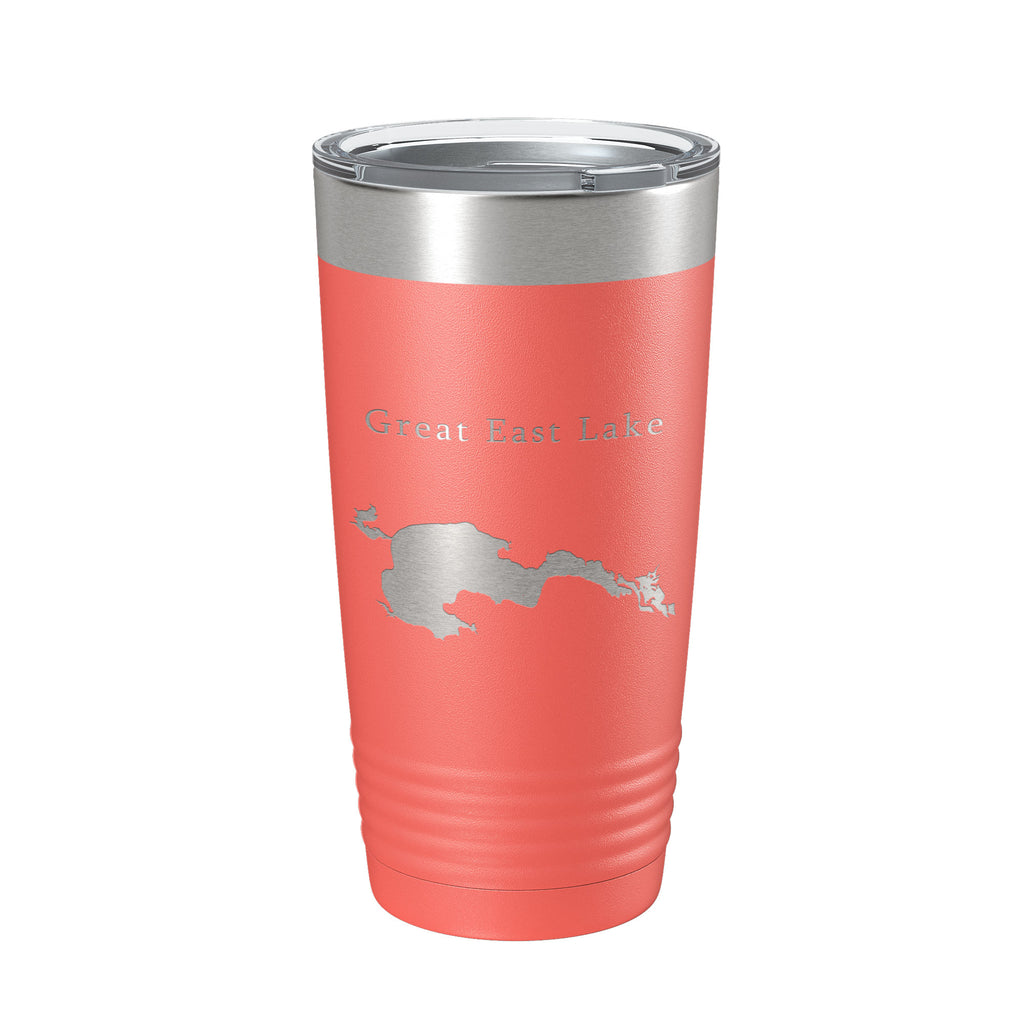 Great East Lake Map Tumbler Travel Mug Insulated Laser Engraved Coffee Cup Maine New Hampshire 20 oz
