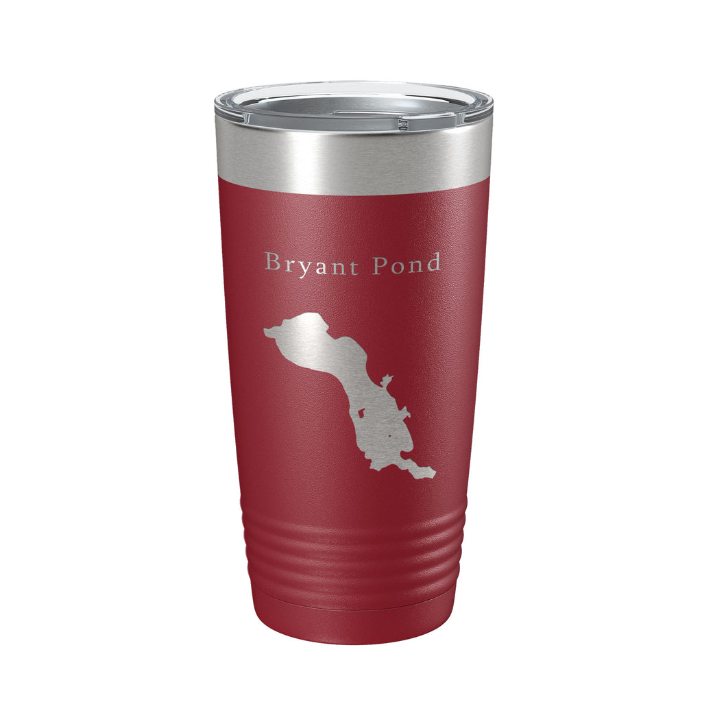 Bryant Pond Lake Christopher Map Tumbler Travel Mug Insulated Laser Engraved Coffee Cup Maine 20 oz